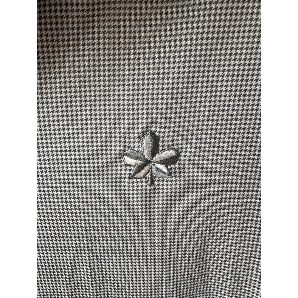 Peter Millar Summer Comfort Polo Mens L Silver Oak Leaf Gray Houndstooth - Picture 3 of 5